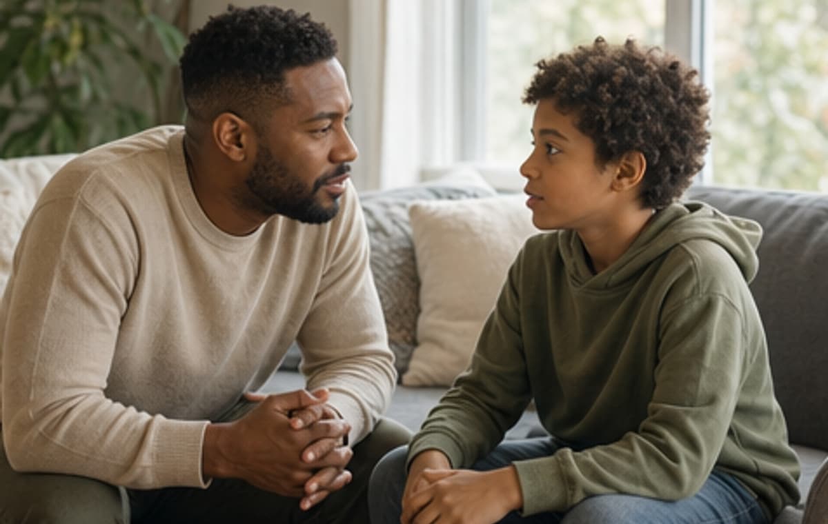Photorealistic parenting scene for The Worst Commercial I Have Ever Heard
