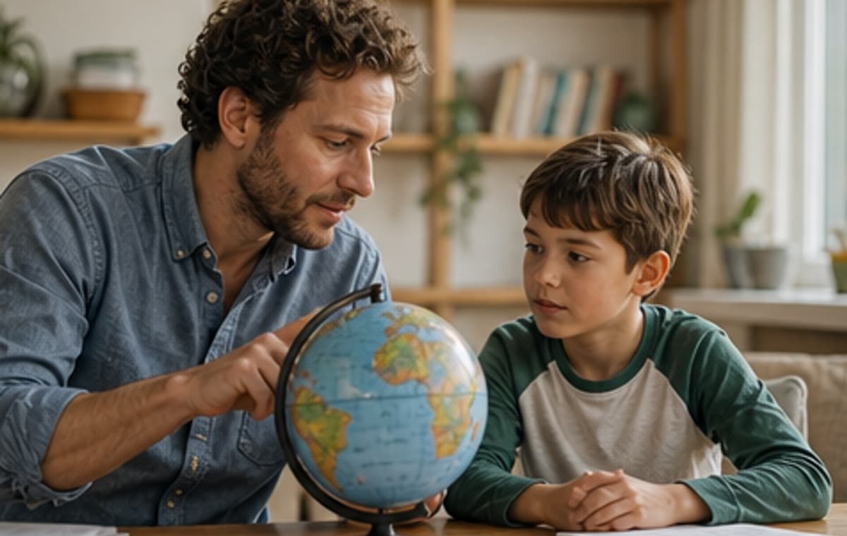 Photorealistic parenting scene for Privileged or Deprived