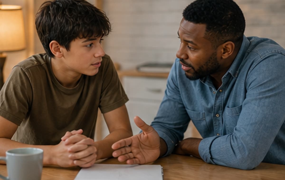 Photorealistic parenting scene for Leftover Reactions to the Computer Shooting Facebook Dad